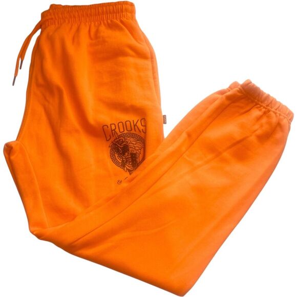 Crooks & Castles | Orange Jogger Sweatpants Streetwear Essential  Size L | NWT - Picture 1 of 12